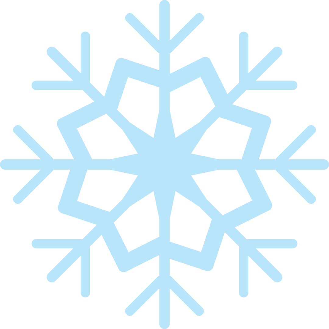 Digital Snowflake Illustration on Transparent Background