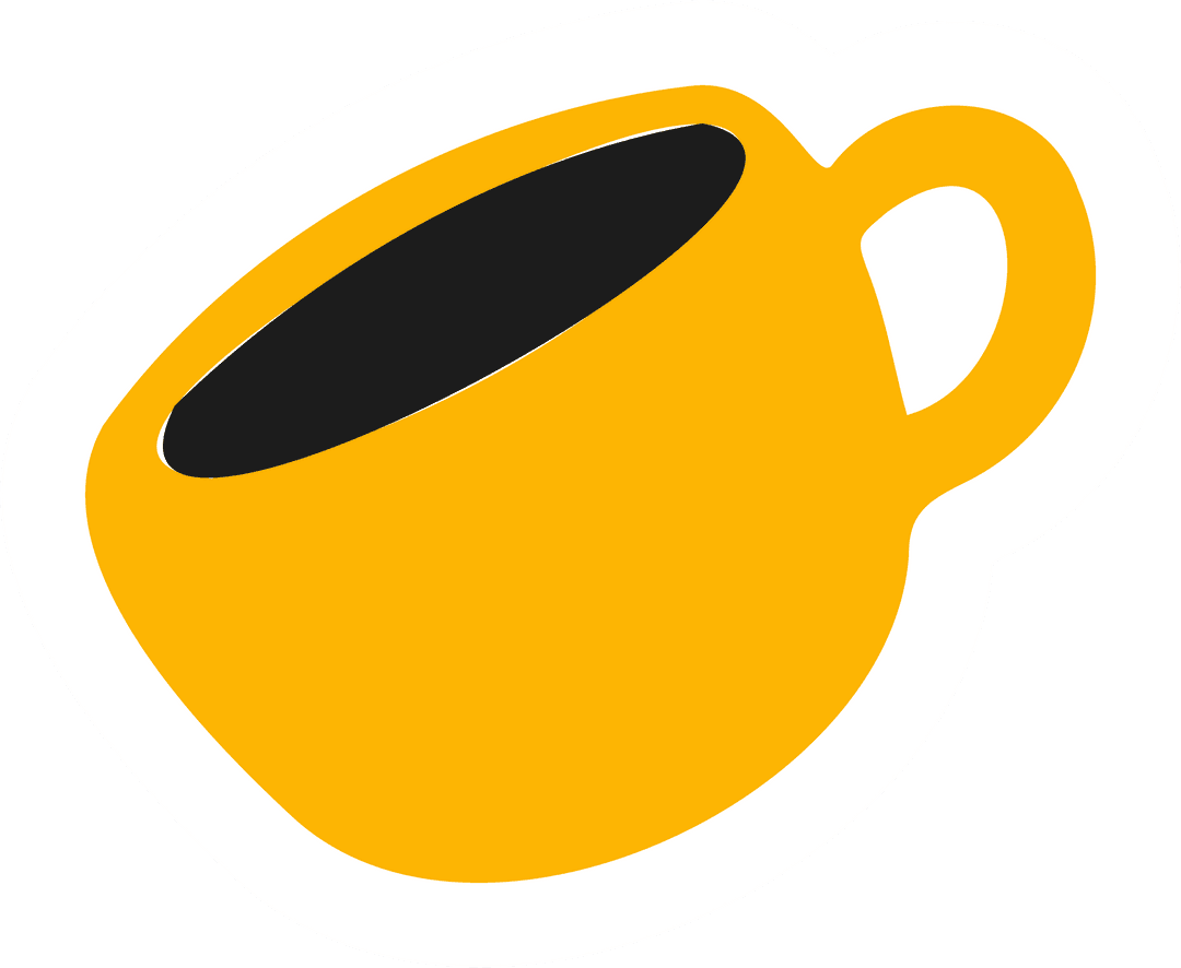 Minimalist Transparent Vector Cup with Dark Coffee