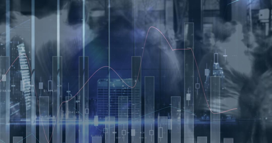 Conceptual Image of Business and Technology with Financial Graphs