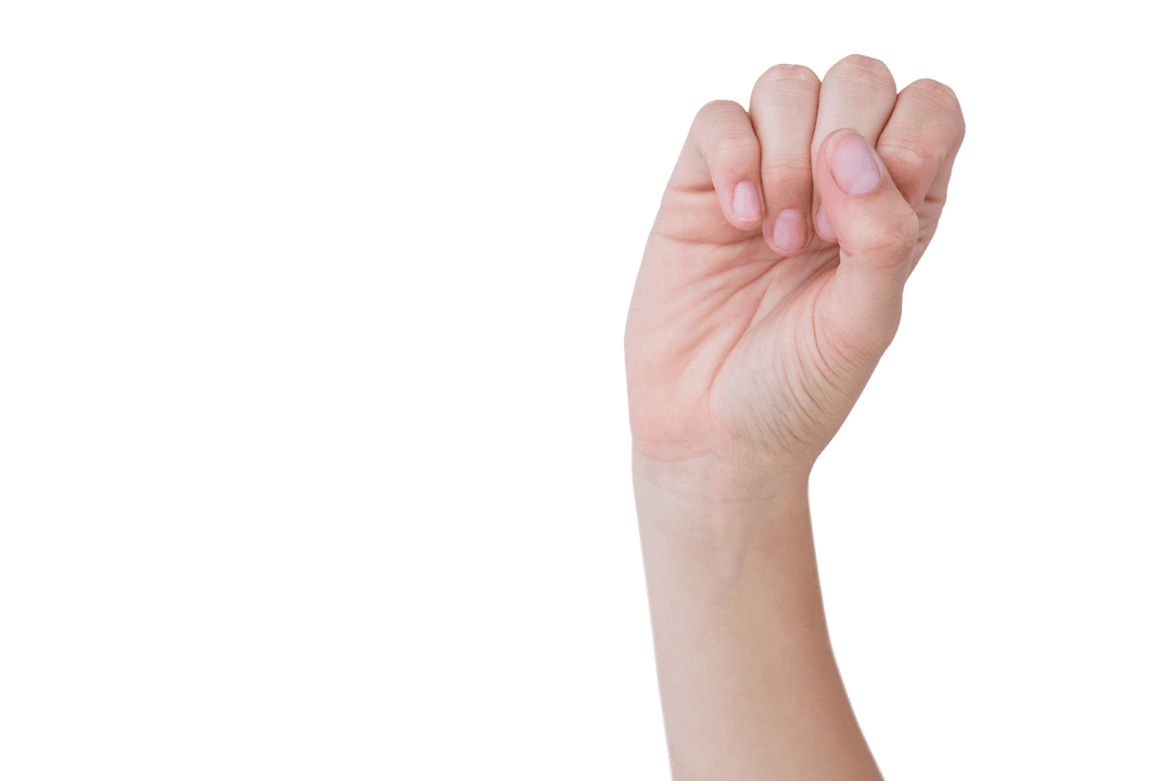 Caucasian Hand Gesturing on Transparent Background: Symbol or Sign Concept