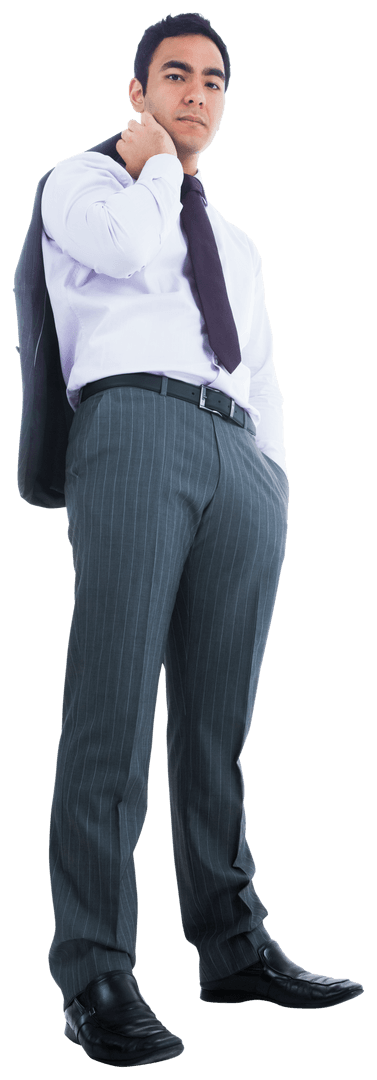 Serious Asian Businessman Standing with Confidence Transparent Background