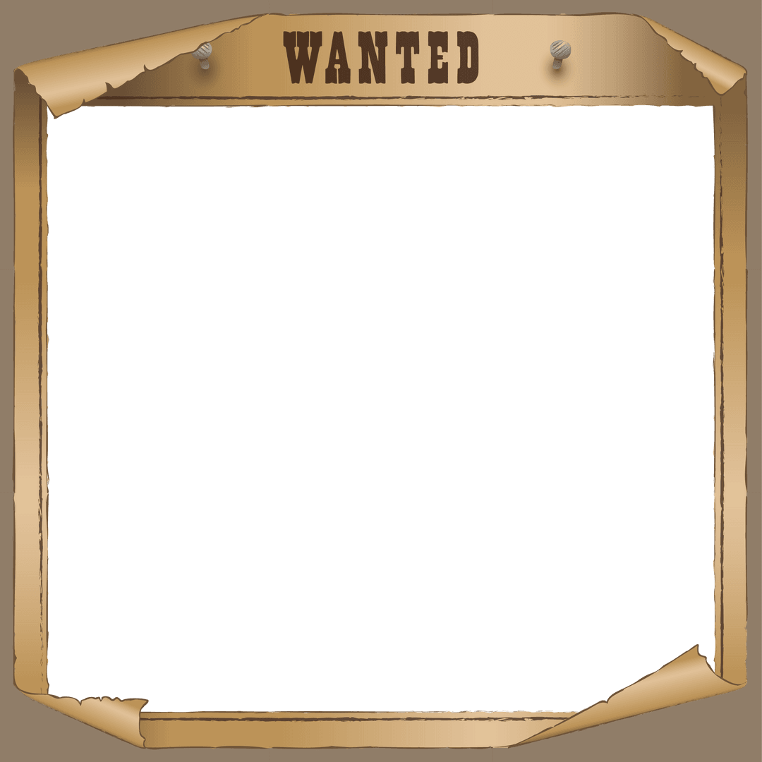 Transparent Western Wanted Poster Rustic Design on Paper