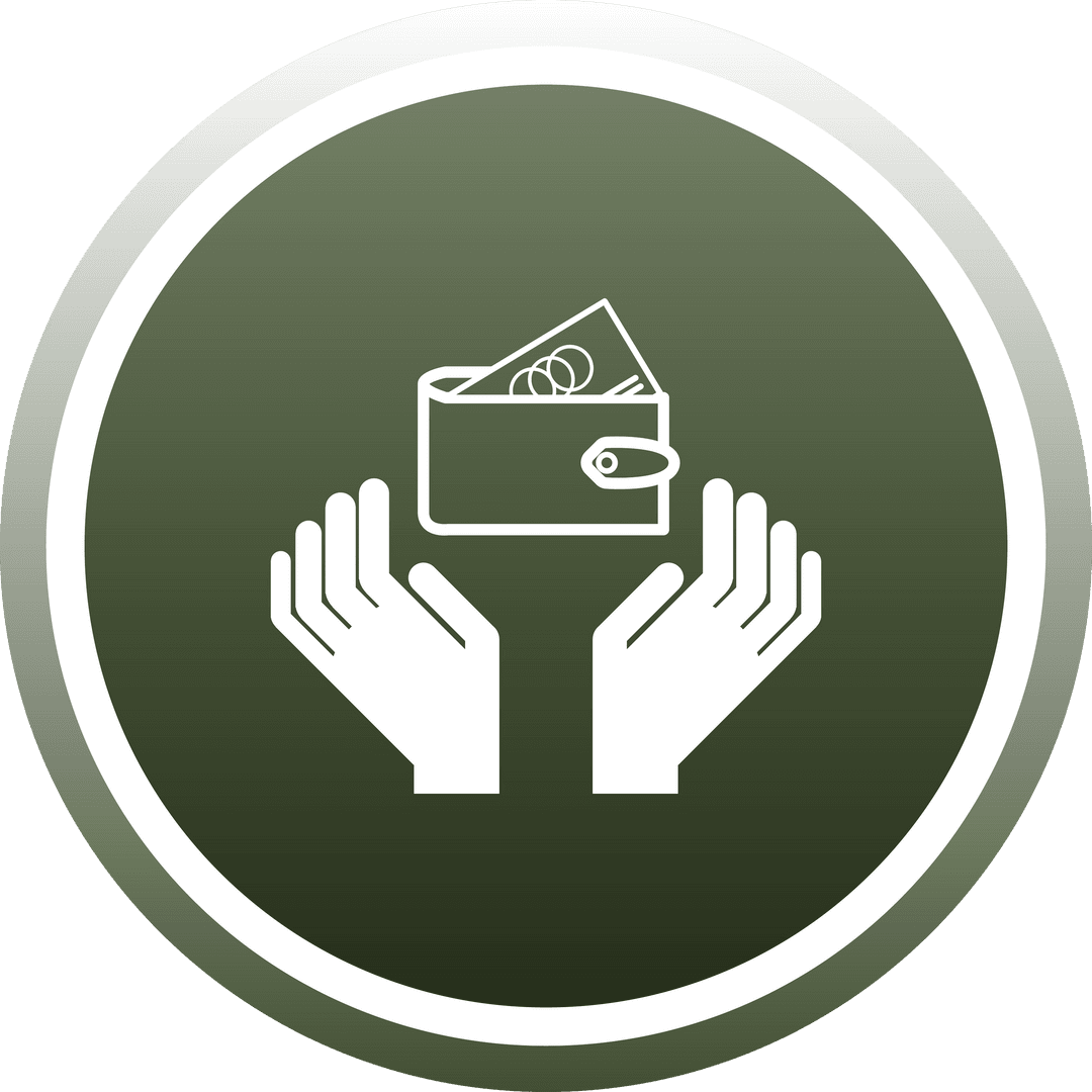 Finance Wallet and Hands Symbols on Transparent Background