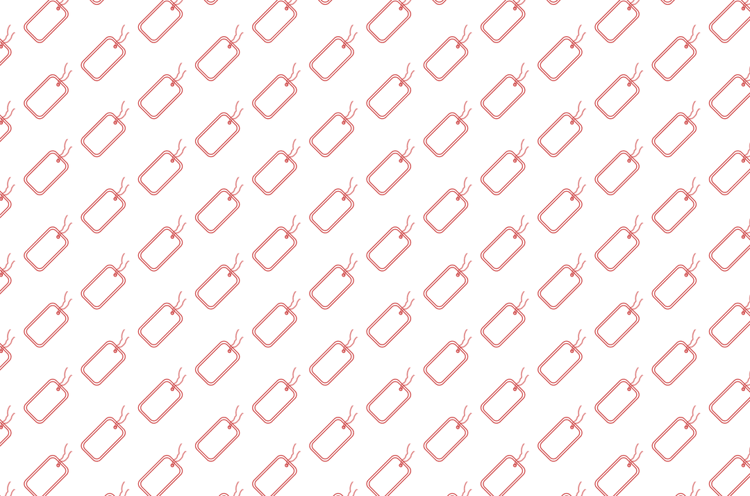 Seamless Red Tag Pattern on Transparent Background