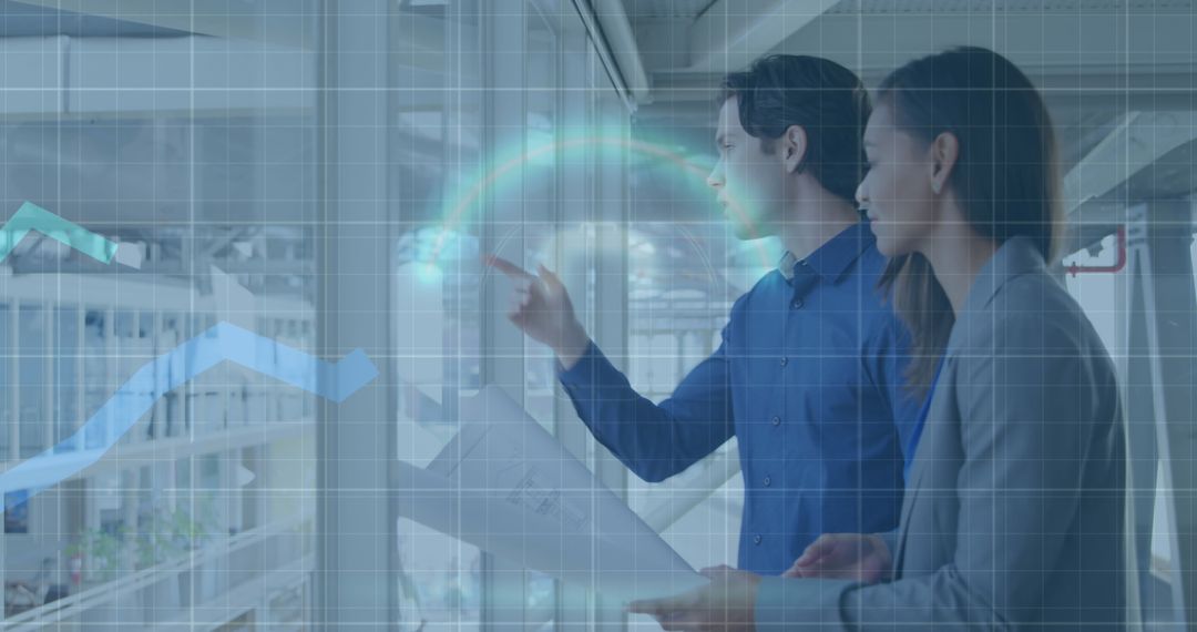 Diverse Team Analyzing Financial Trends in Modern Office