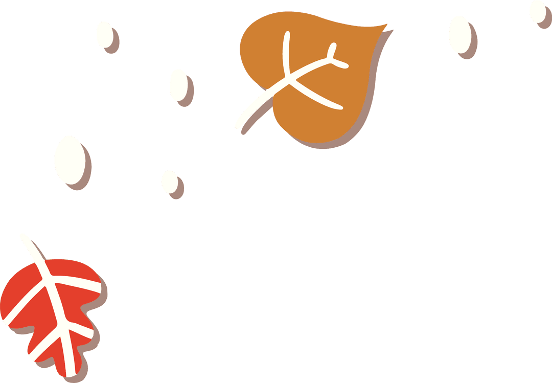 Transparent Autumn Leaves Fall with Minimalistic Style