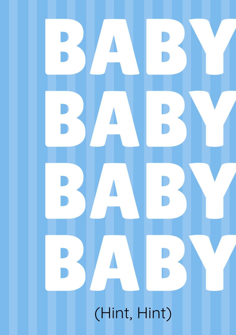 Blue-Striped Baby Shower Invitation Template with White Text - Download Free Stock Templates Pikwizard.com