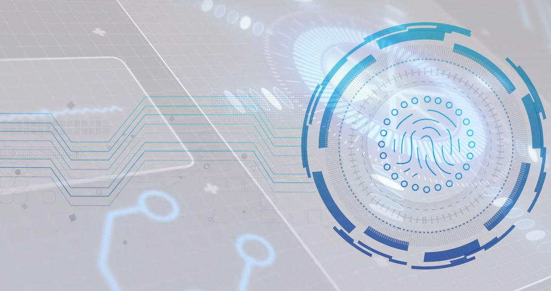 Futuristic Biometric Interface with Circular Fingerprint Scan