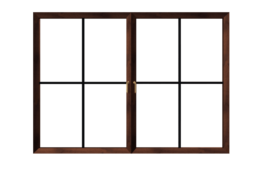 Wooden Window Frame on Transparent Background for Design Projects