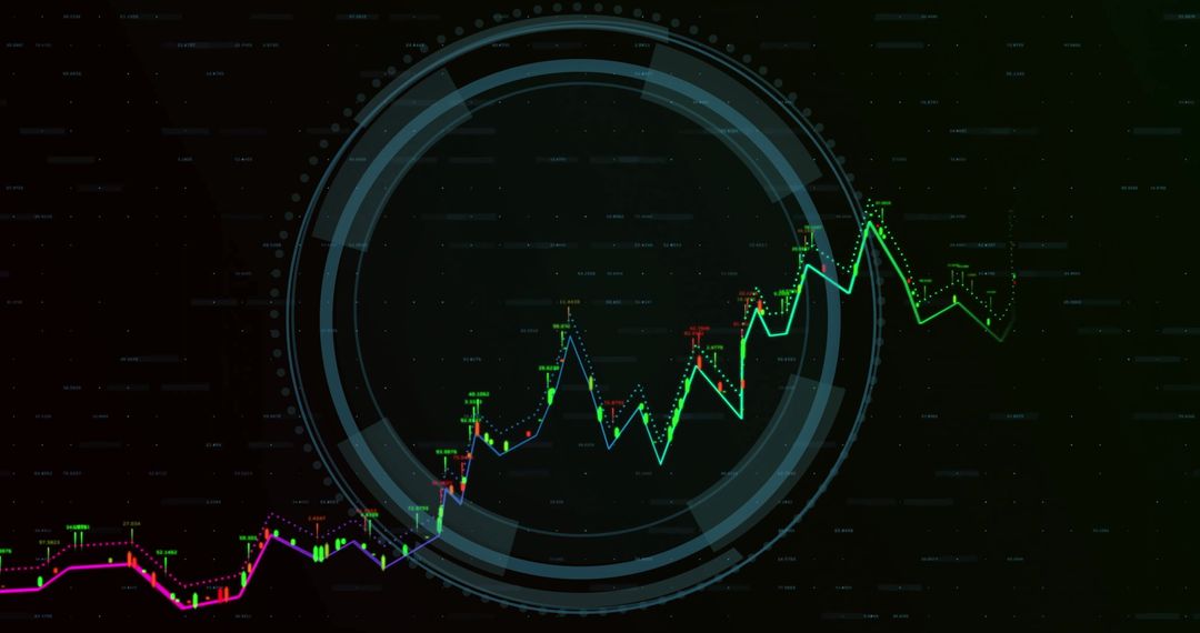 Digital Interface with Rising Financial Graph Trends