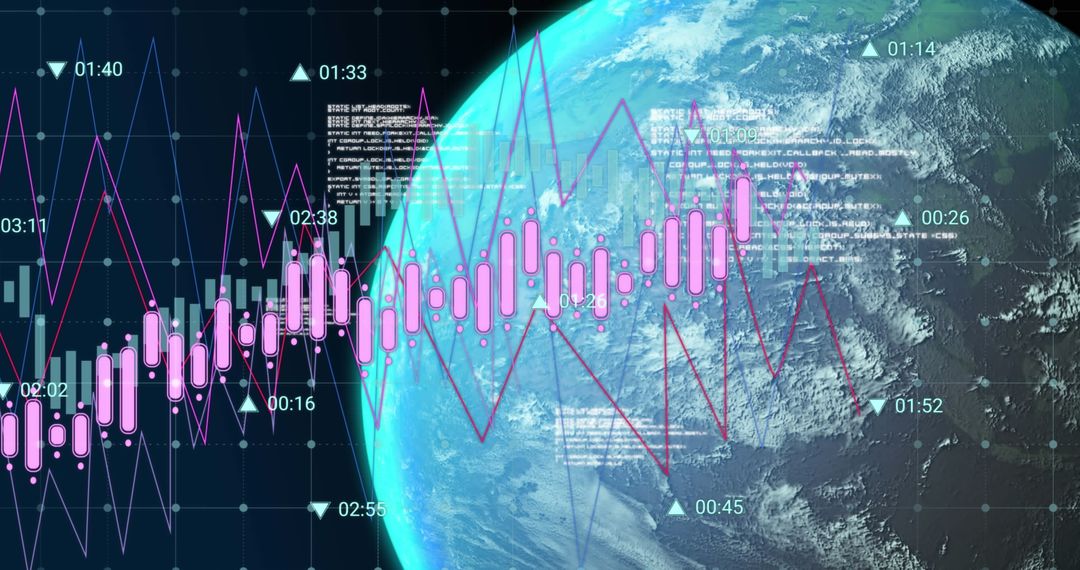 Globe with Digital Data Visualization and Analysis Concepts