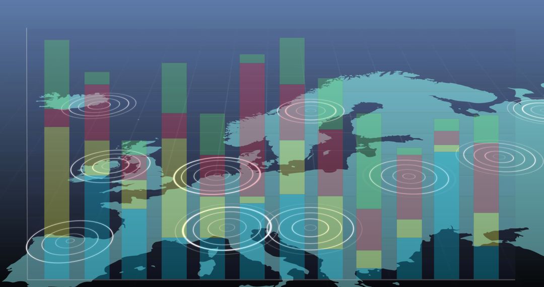Global Data Visualization with Overlaid Map Chart Design