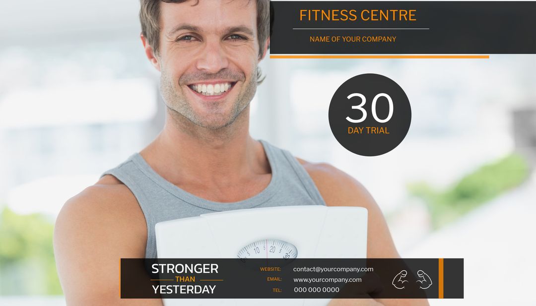 Motivated man promoting health, fitness and wellness