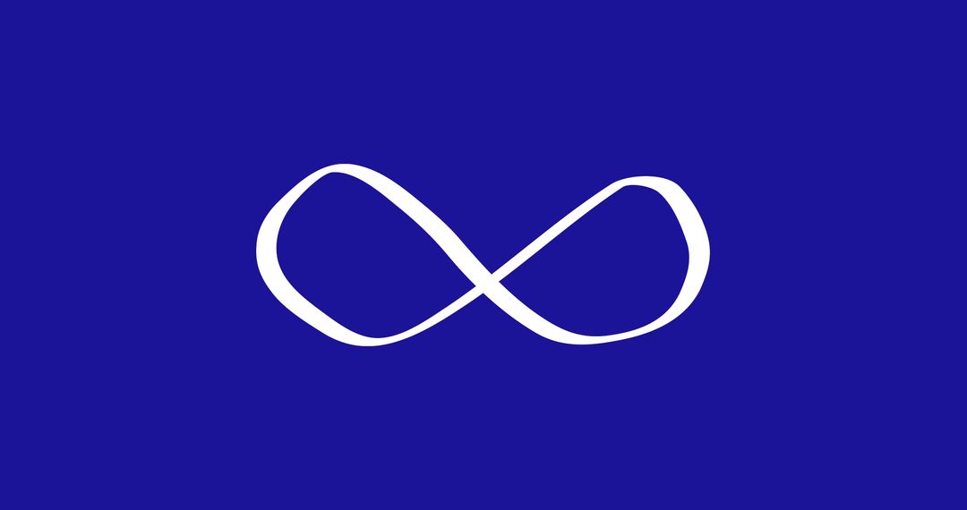 Eternity Symbol on Solid Blue Background Symbolizing Infinity