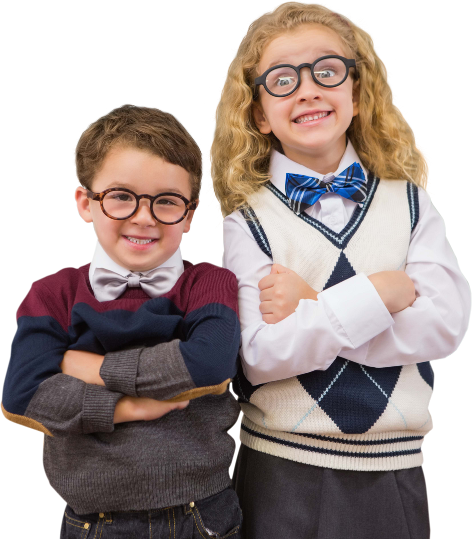 Smiling Schoolchildren with Glasses on Transparent Background - Download Free Stock Images Pikwizard.com