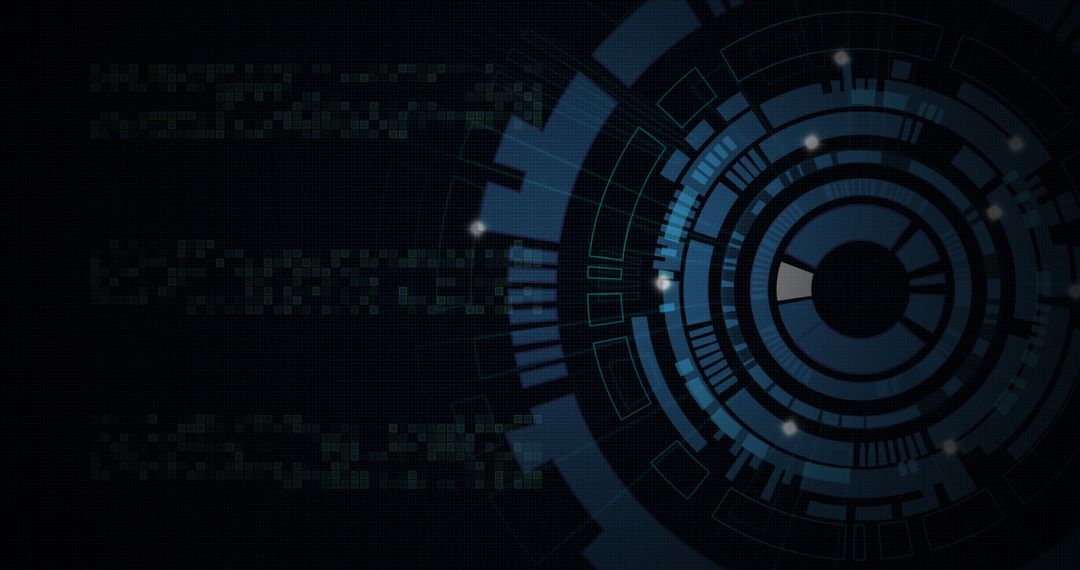 Futuristic Digital Interface with Dynamic Circles and Lights