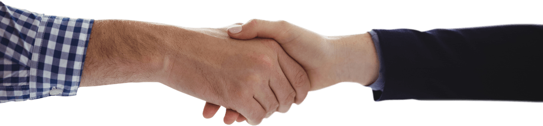 Transparent Handshake Gesture Between Colleagues in Professional Attire