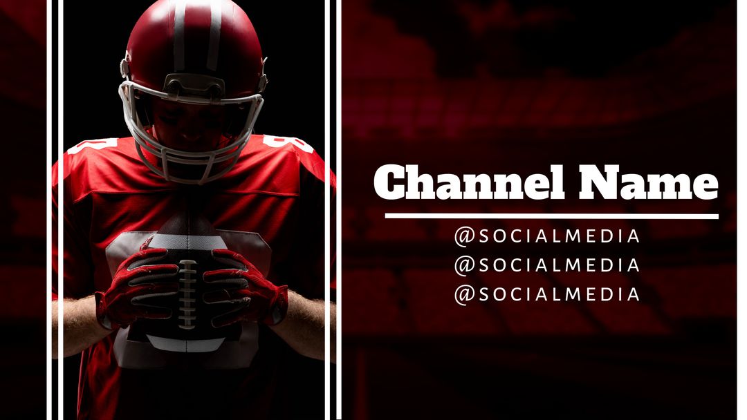 Football Player Ready for Action with Game Face