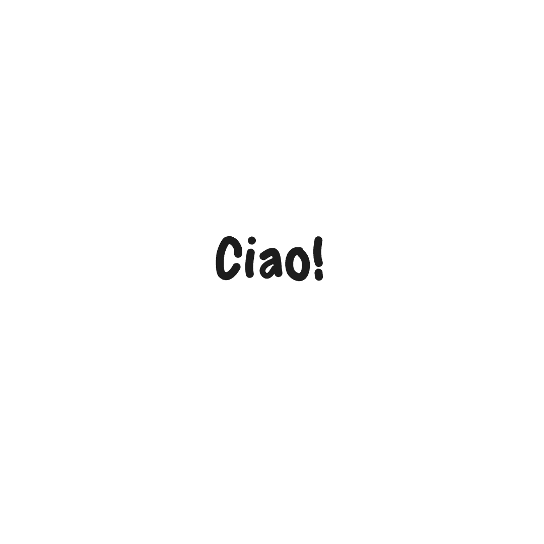 Digital Illustration Ciao Text on Transparent Background