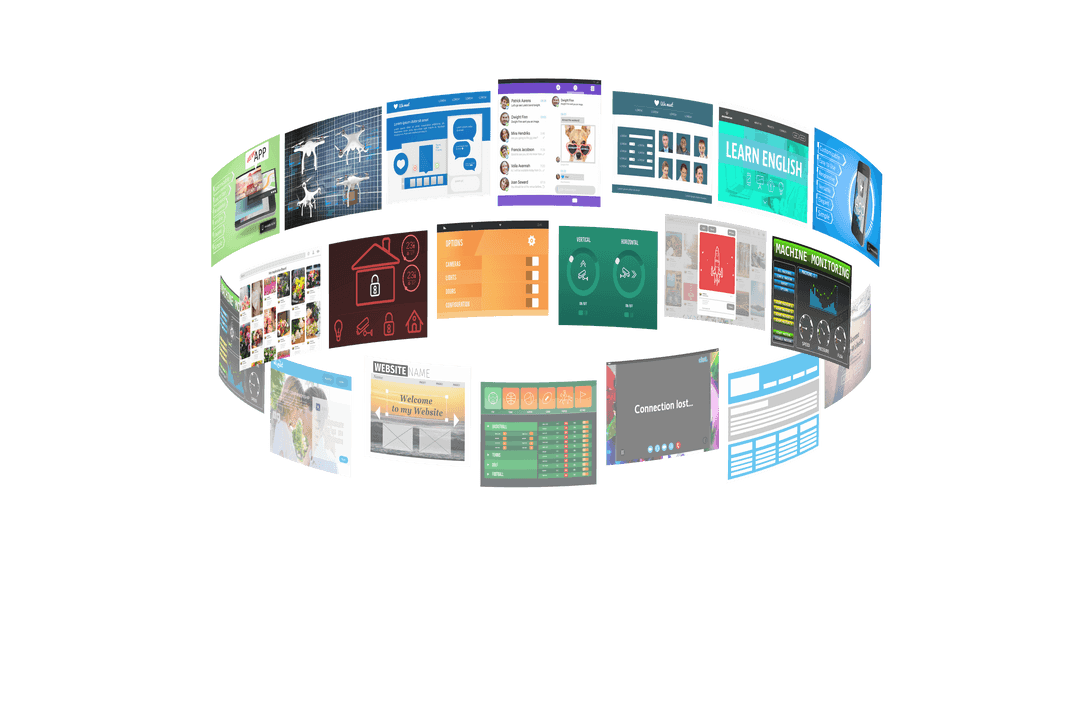 Digital Interface Collection on Transparent Background