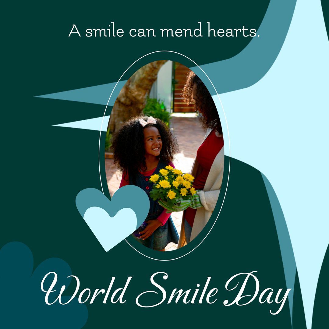 Joyful Mother and Daughter Celebrating World Smile Day