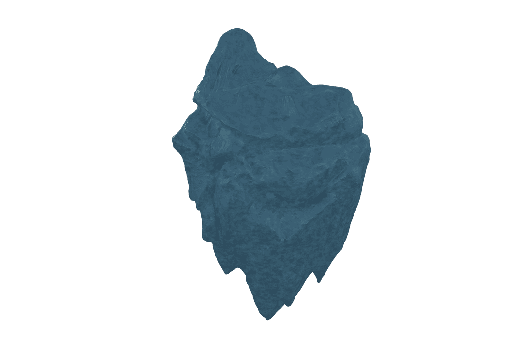 Abstract Blue Shape on Transparent Background, Isolated Illustration