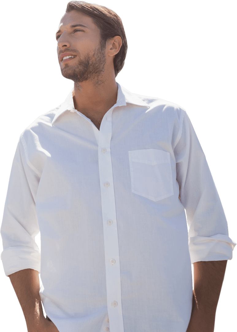 Transparent Background Young Man Relaxed Expression Outdoors