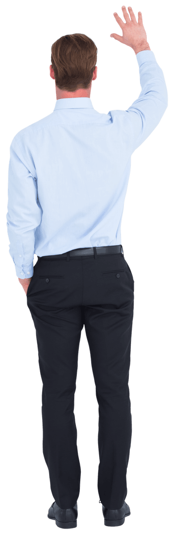 Transparent Image of Businessman Waving Farewell