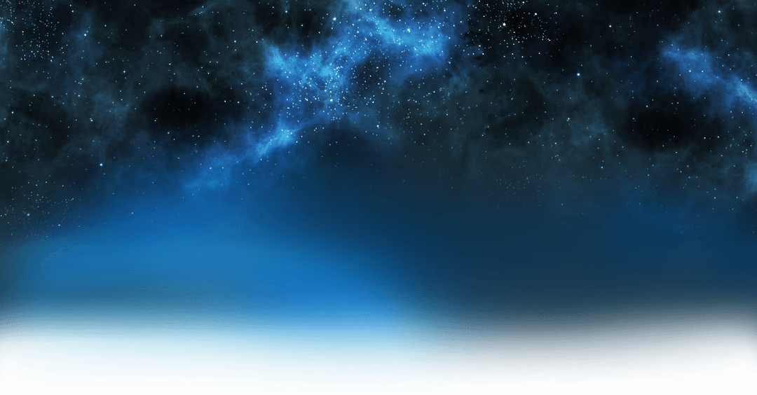 Transparent Starry Night Sky with Illuminated Clouds Below