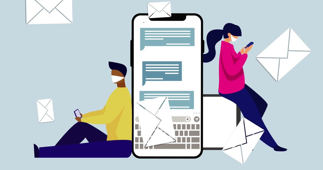 Digital Interaction with Smartphone Technology and Email Icons