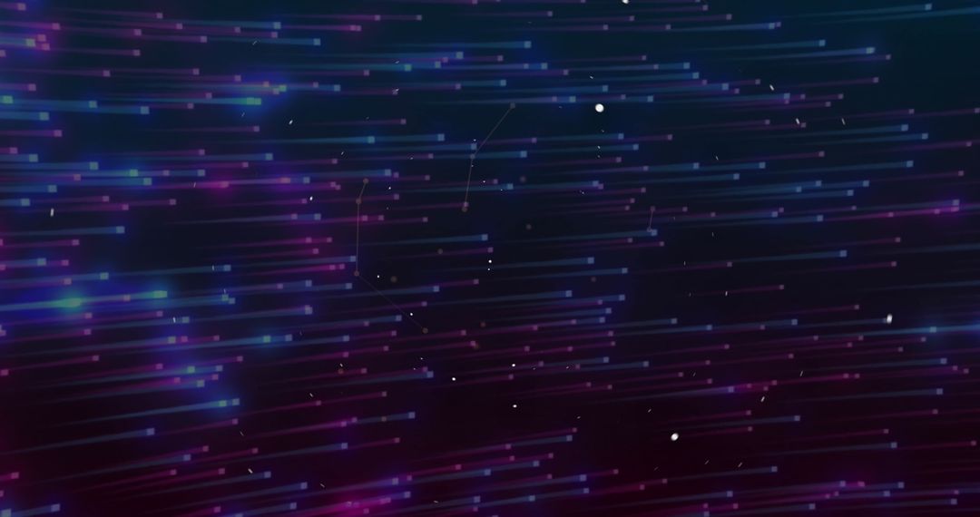 Abstract Vibrant Light Streaks and Particles on Dark Background