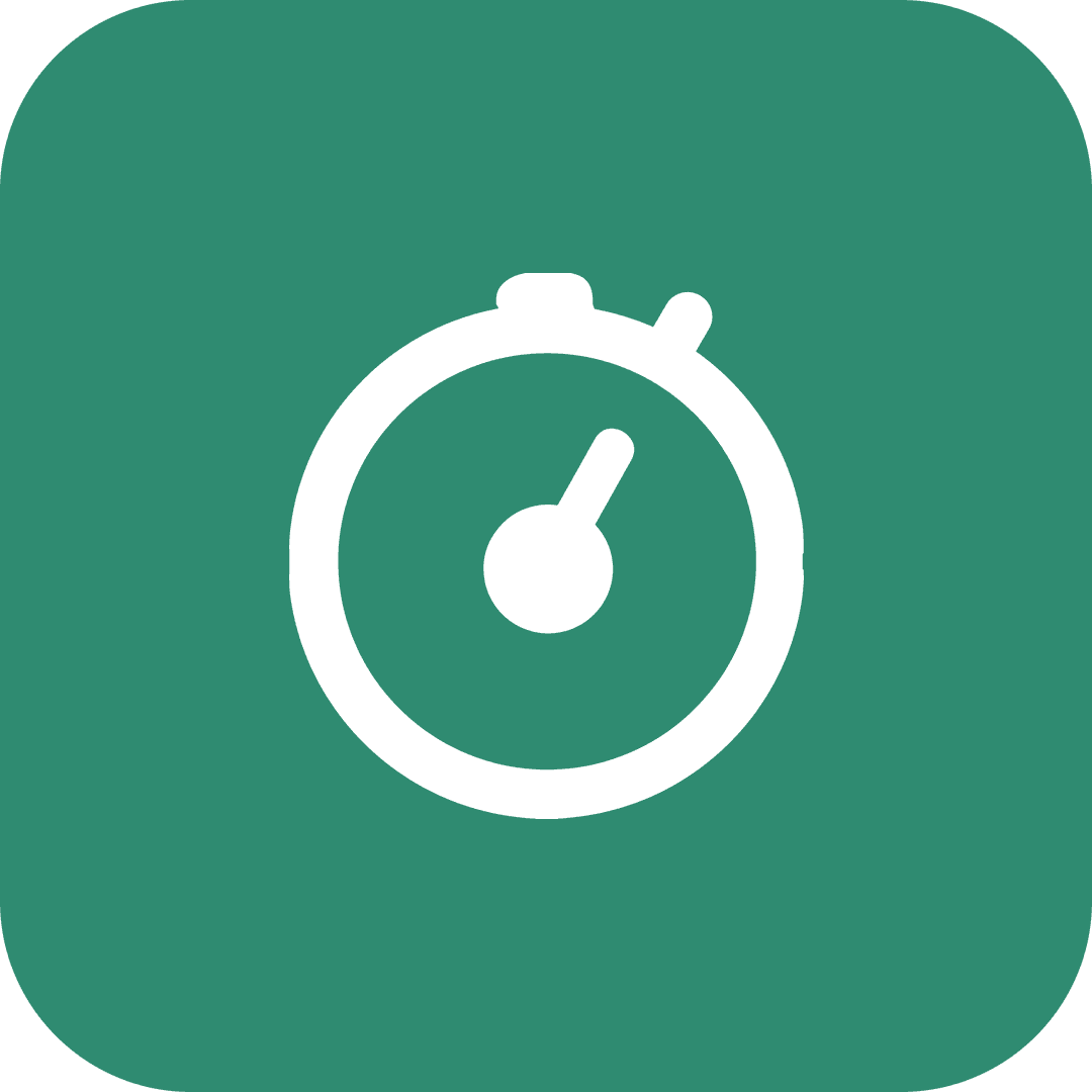 Transparent Stopwatch Icon on Green Background