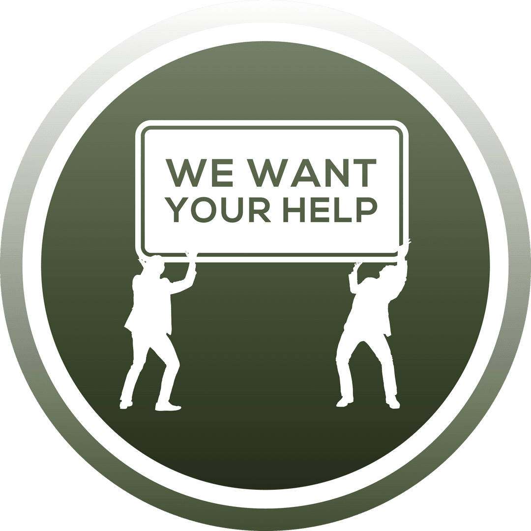Transparent Businessmen with We Want Your Help Message Icon