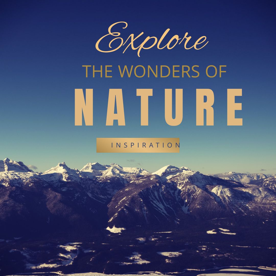 Majestic Mountain Range with Inspirational Nature Quote