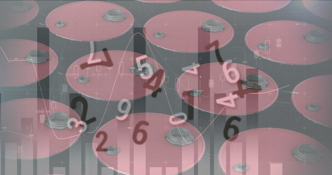 Petrol Barrels with Overlaying Financial Data Art
