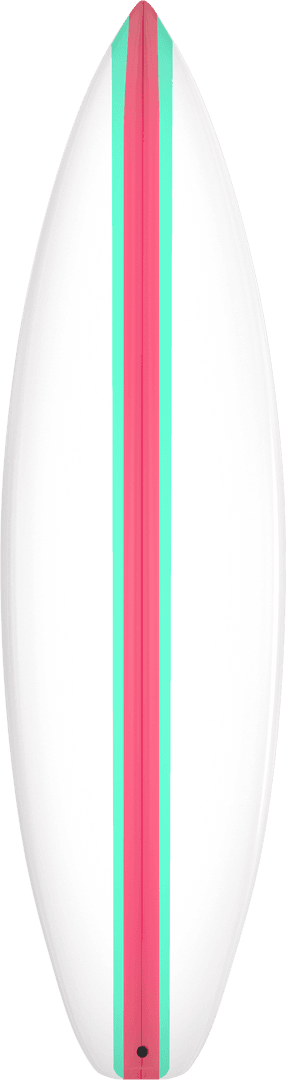 Colorful Surfboard Isolated on Transparent Background