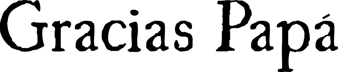 Gracias Papa Text on Transparent Background