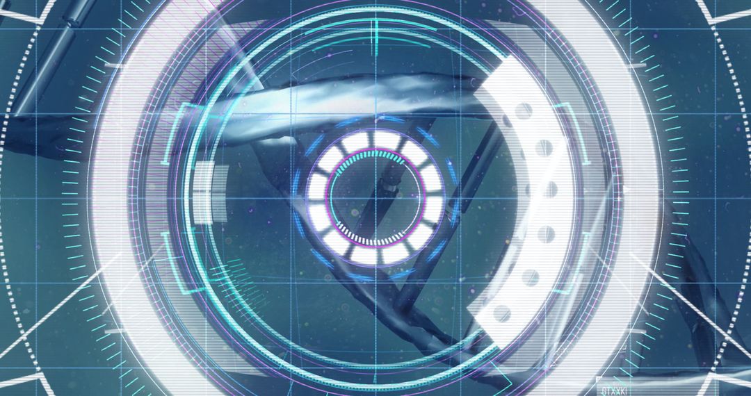 Futuristic Digital Interface Over Underwater Scene