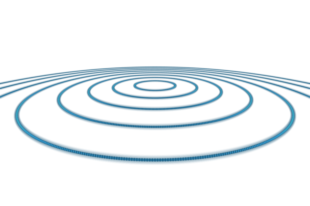 Blue Concentric Circles on Transparent Background