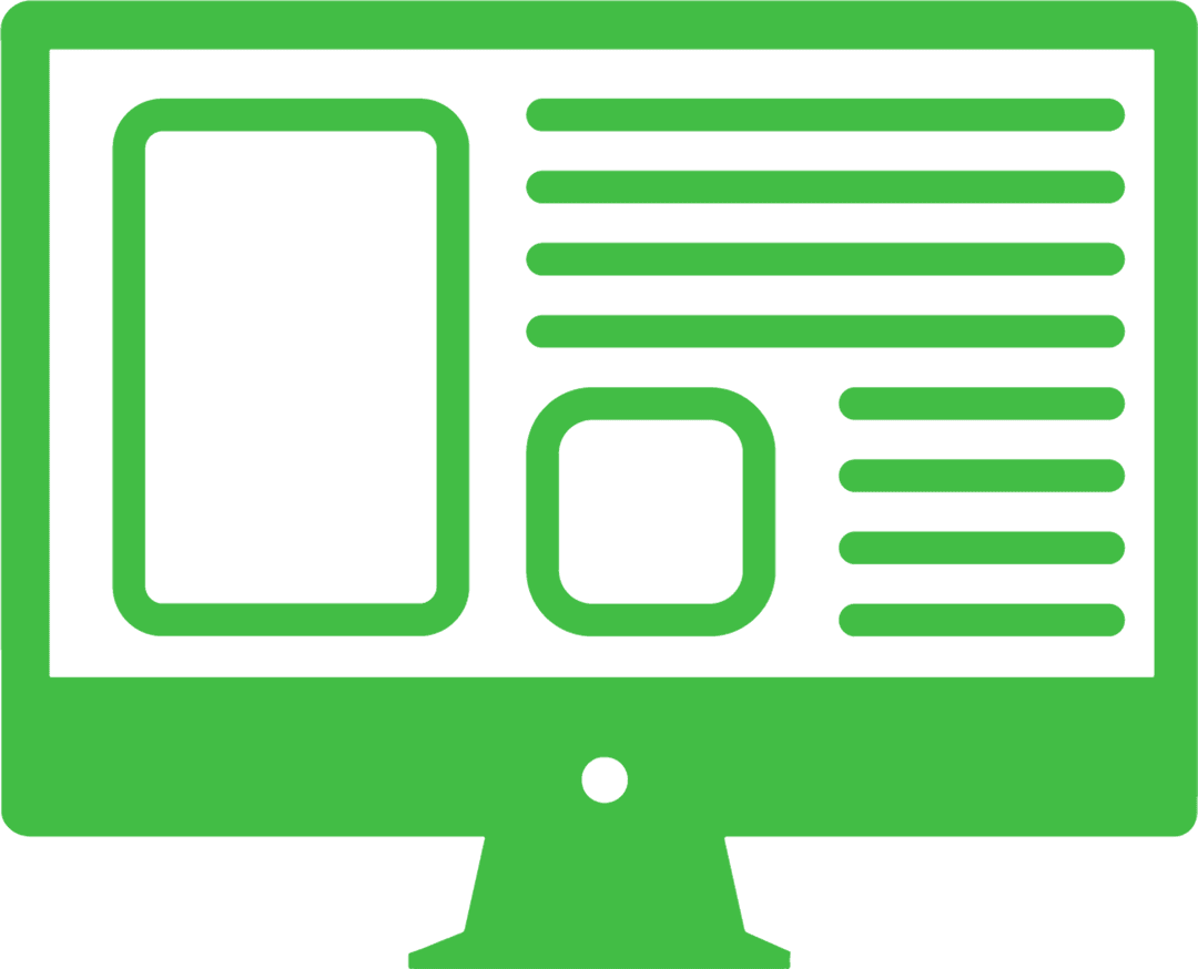 Green Computer Monitor Vector on Transparent Background