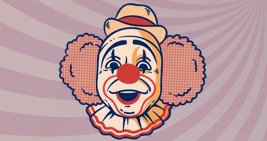 Whimsical Clown Illustration with Cartoonish Charm