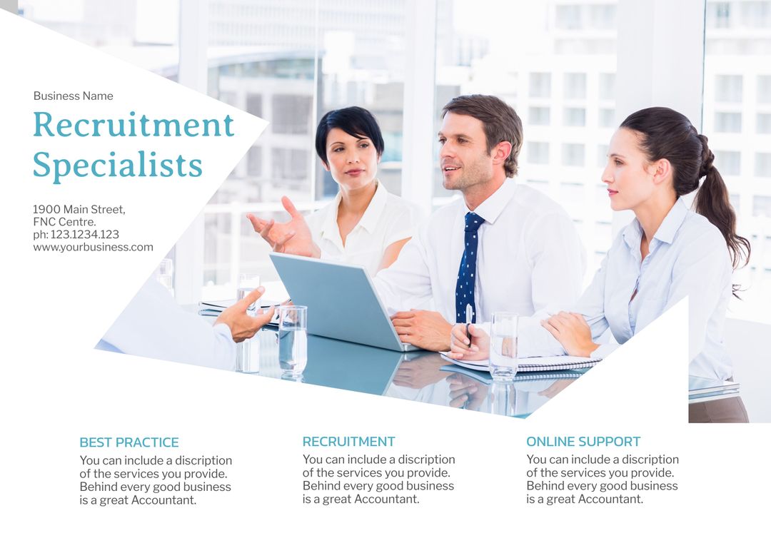 Corporate Recruitment Team Discussion in Professional Setting