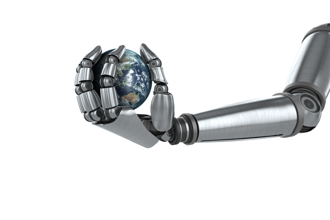 Robotic Hand Holding Globe Transparent Background Digital Illustration - Download Free Stock Images Pikwizard.com