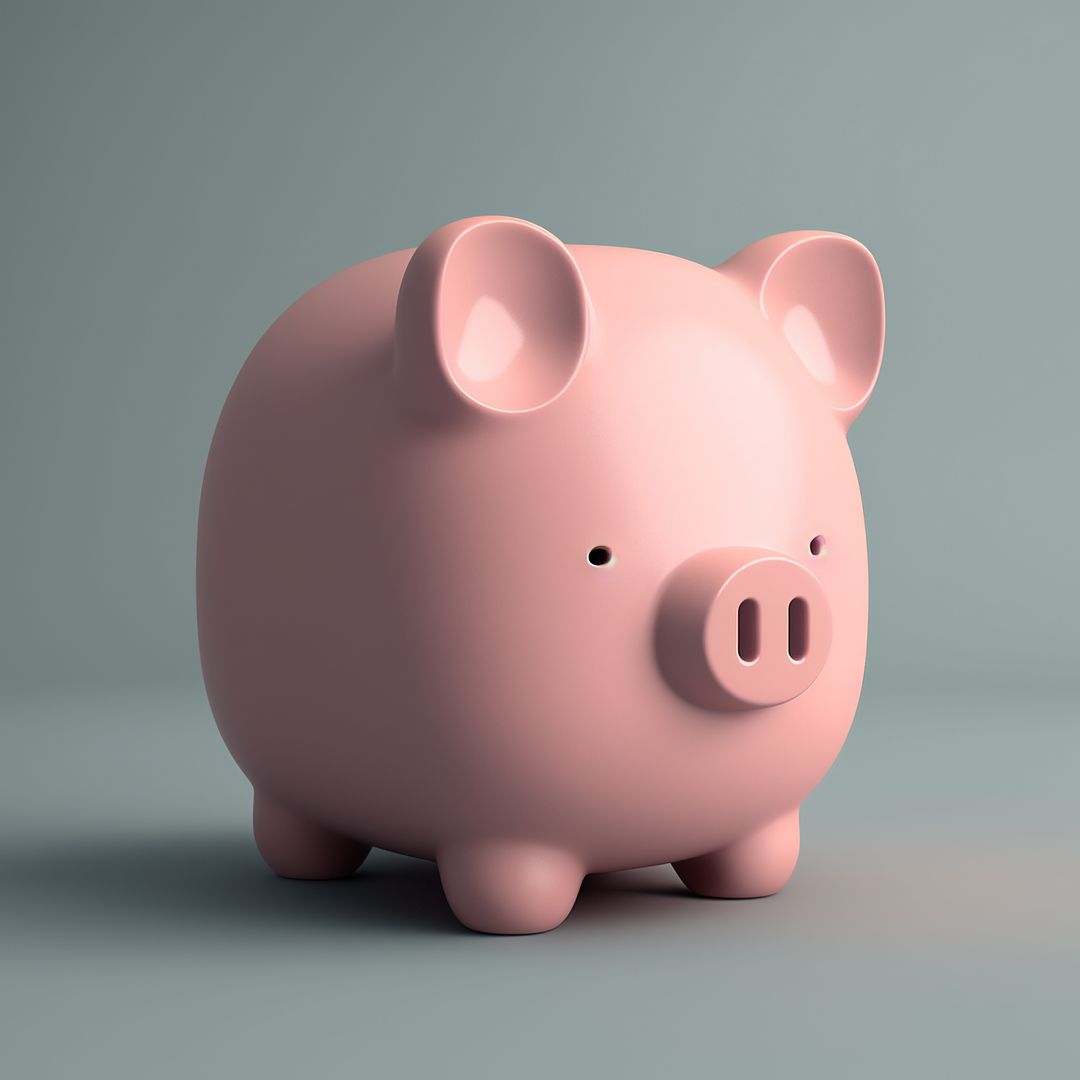 Image of pink piggy bank on gray background, created using generative ai technology - Free Images, Stock Photos and Pictures on Pikwizard.com