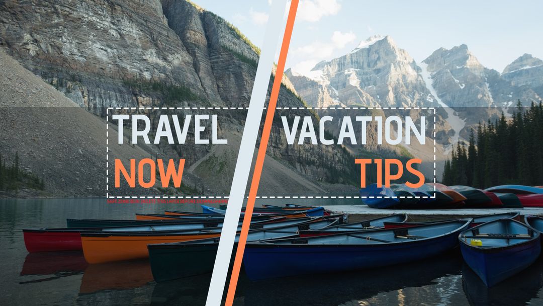 Adventure Travel Guide with Canoes on a Serene Lake