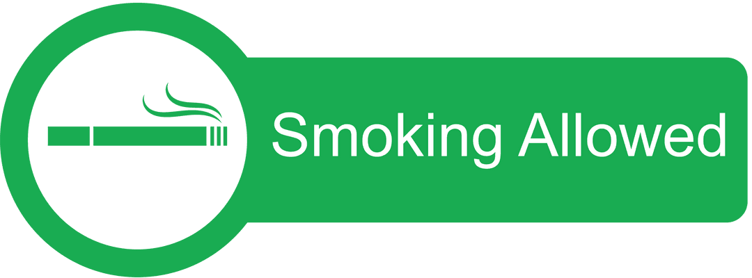 Transparent Sign Indicating Smoking Allowed Public Notification