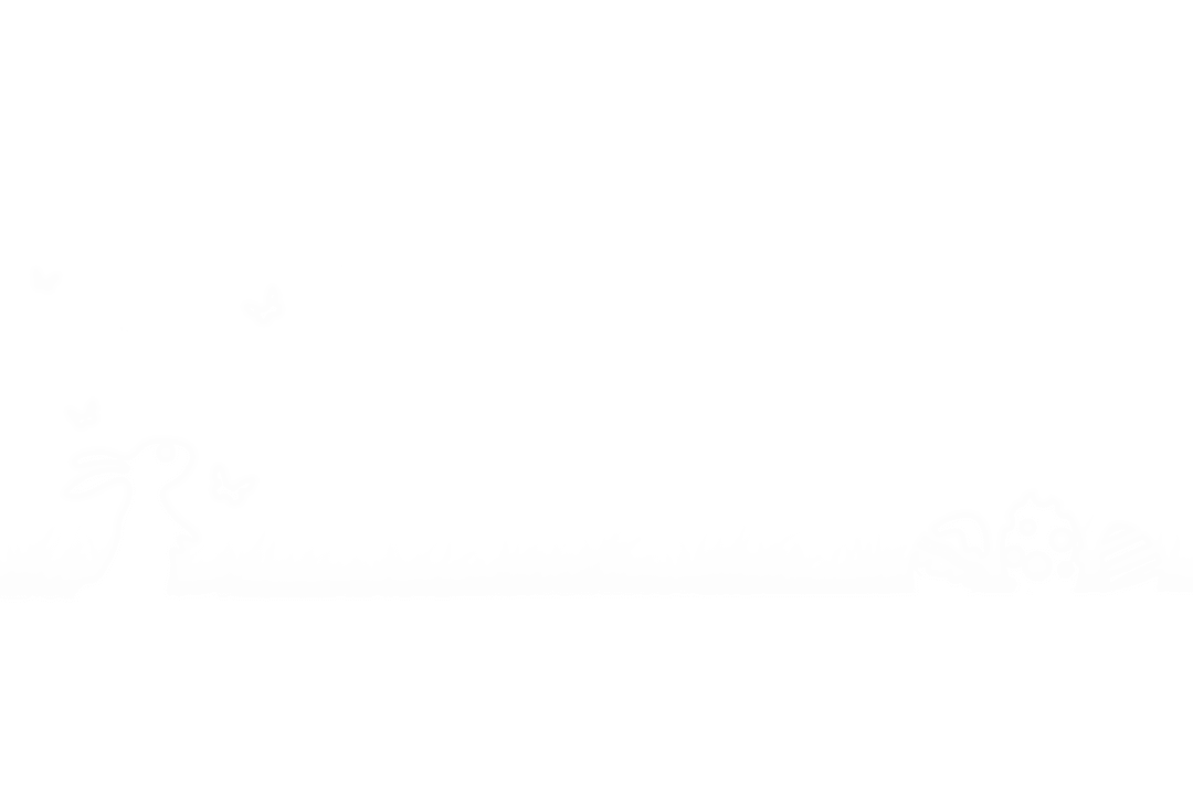 Bunny and Easter Eggs Graphic on Transparent Background