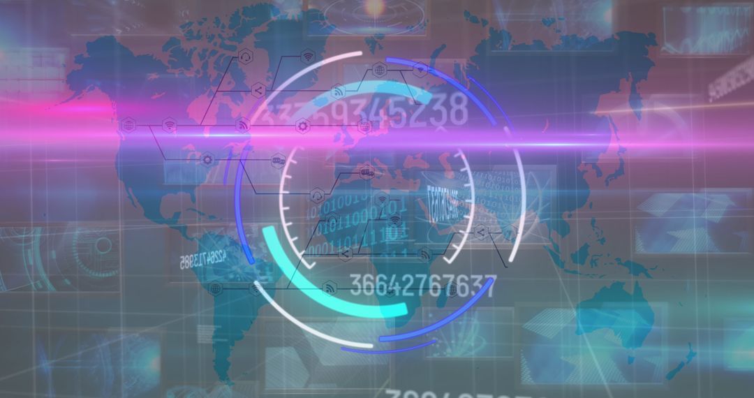 Global Technology Interface with Digital Elements Overlay