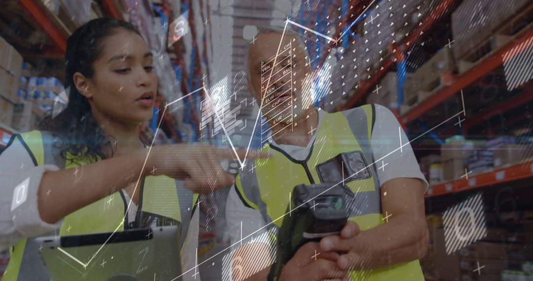 Inventory Scanning Team Leveraging Data Technology in Warehouse