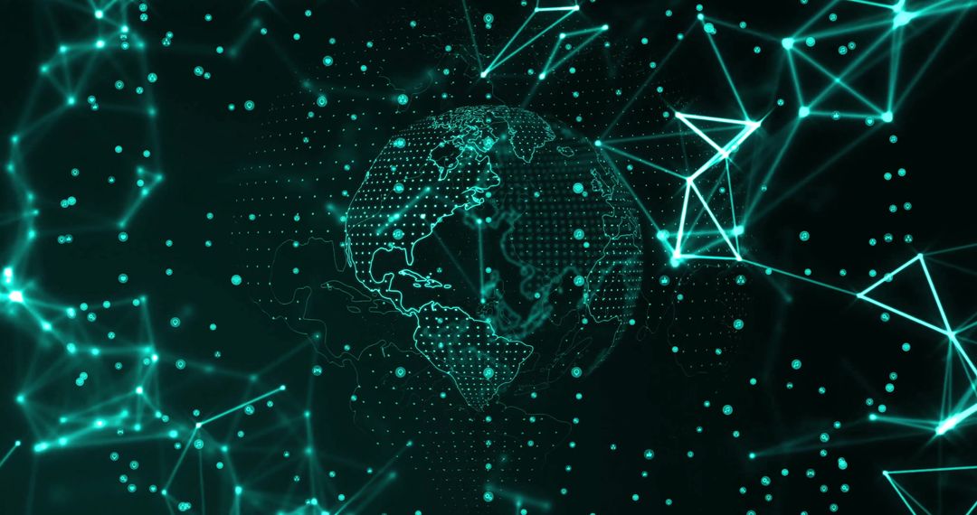 Digital Network Connections Surrounding Globe